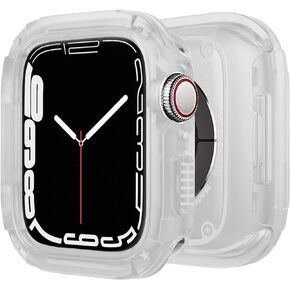 BOTOMALL Soft Silicone Bumper with PC Cover Compatible with Apple Watch Case 40mm 41mm Series 9 8 SE2 7 6 SE 5 4,Military Grade Durable Slim Protector for iWatch Men Women [No Screen Protector]-Black
