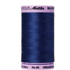 Mettler Silk-Finish Solid Cotton Thread, 547 yd/500m, Royal Blue