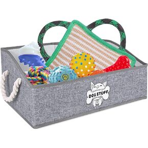 tolanbbt الكلب لعبة بن مربع طوي لعبة الحيوانات الأليفة مربع تخزين كبير، شبه منحرف الكلب لعبة سلة قابلة للطي النسيج المنظم الصدر مع 2 مقابض حبل القطن، للملابس والبطانيات والمقاود، والمواد الغذائية (نمط) in Kuwait