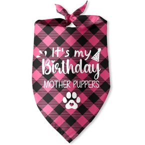 It's My Birthday Mother Puppers Pink Dog Bandana Dog Birthday Girl Bandana Puppy Bandana Funny Pet Puppy Photo Prop Pet Scarf Accessories for Pet Dog Lovers Gifts