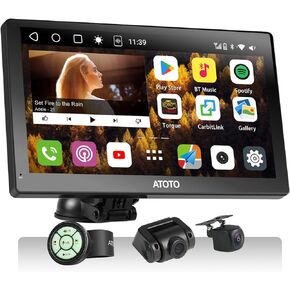 ATOTO P9 4G LTE WiFi Chatgpt Wireless CarPlay & Android Auto Car Stereo, 9inch QLED Digital Media Receivers with 4+32G,FM&AM Car Radio,Dual BT, GPS, HDMI Input, 1080P Dash & Rear Cam, P909PR-S3