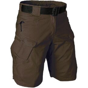 Tactical Cargo Workout Shorts for Men Outdoor Hiking Fishing Combat Casual Work Short Multi Pockets (No Belt)
