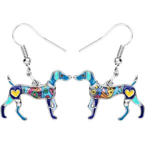 BONSNY Enamel Alloy Colorful Whippet Dog Pets Earrings for Women Girls Jewelry Novelty Funny Charms