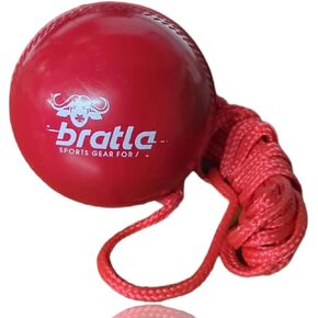 Cricket Ball with Rope - Cricket Hanging Ball as a Cricket Training Ball with Cord String for Batting Practice, Red Cricket Practice Balls from Cricket Training Equipments