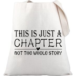 PLITI Reading Lover Tote Bag Bookworm Gift This Is Just A Chapter Not The Whole Story Inspirational Shoulder Bag For Bookish
