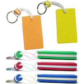 5Pcs Colorful Foam Floating Keychain Rectangle Floating Key Ring Key Float Keychain Pendant for Boating Fishing Kayak Surfing Sailing and Outdoor Sports Accessories, 5 Colors