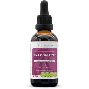 Secrets of the Tribe Falcon Eye Alcohol-Free Extract, Alcohol-Free Bilberry, Eyebright, Ginkgo, Green Tea, Carrot, Grape. Tincture Glycerite Healthy Vision Support (2 FL OZ)