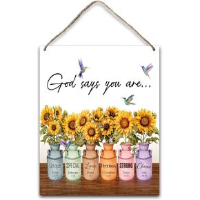 Christian Gift Bible Gifts Religion Gift for Women Men Home Decor Good Morning This is God Hanging Plaque With Rope Home Office Wall Decor Wood Sign Door Shelf Decor -16
