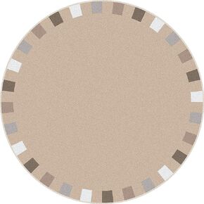 Joy Carpets Kid Essentials On The Border 5'4" Round Area Rug in Color Neutrals