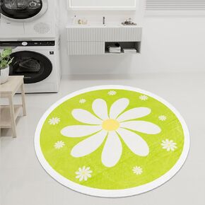 سجادة منطقة زهرة الأقحوان الطازجة، 3.3 × 5 أقدام من الألياف الدقيقة فائقة النعومة مستطيلة من المطاط اللدن حراريًا مضادة للانزلاق ومضادة للانزلاق سجادة أرضية متعددة الاستخدامات لغرفة النوم وغرفة المعيشة والحمام الداخلي (أصفر) in Kuwait