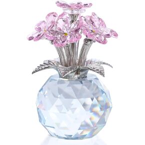 Ornalrist Colorful K9 Crystal Forget Me Not Flower Figurine, Forget-me-not Gifts for Women, Mom, Friend, Meaningful Remembrance Gifts, Glass Flowers Figurines Collectibles