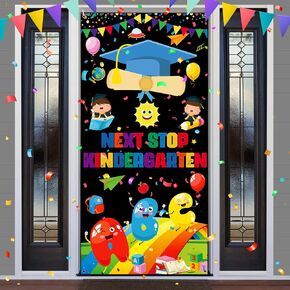 Preschool Graduation Door Cover Decorations Next Stop Kindergarten Graduation Door Banner Preschool Graduation Decorations Kindergarten Backdrop Banner Pre-K Preschool Kindergarten Graduation Decor