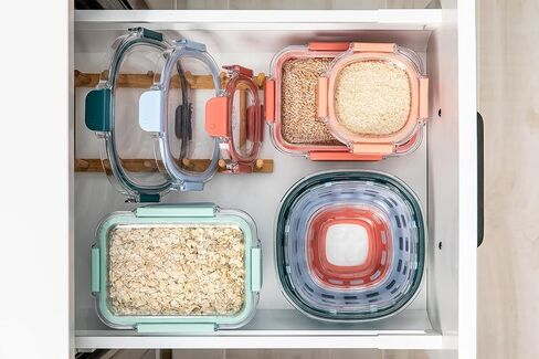 Ello Duraglass Mixed Meal Prep Sets Leak-Proof Glass Food Storage Containers with Silicone Sleeves and Airtight BPA-Free Lids, Dishwasher, Microwave, and Freezer Safe in Saudi Arabia
