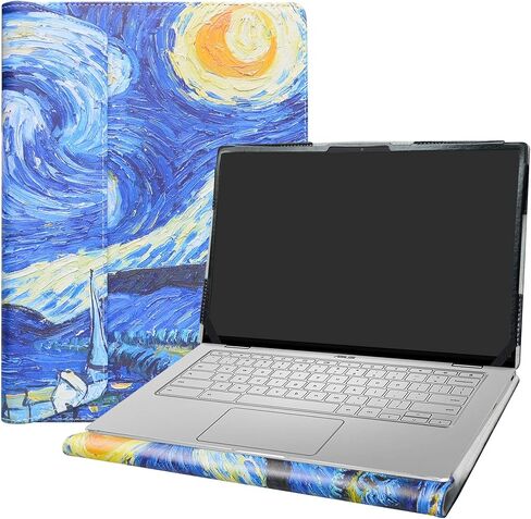 Alapmk Protective Case for ASUS Chromebook Flip C434, C403NA & ExpertBook B9, Black - Laptop Case with Cooling Liner & Elastic Bands, 14" Compatible Devices in Saudi Arabia