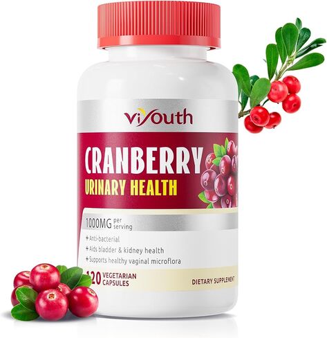 100% Pure Cranberry Capsules, 1000mg, Cranberry Urinary Tract Health Supplement, 1 Serving = 1 Glass of Cranberry Juice, Sugar Free Cranberry Pills, Non-GMO 120 Capsules in Saudi Arabia