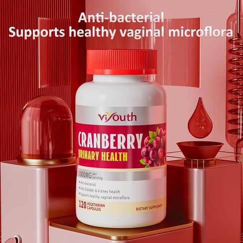 100% Pure Cranberry Capsules, 1000mg, Cranberry Urinary Tract Health Supplement, 1 Serving = 1 Glass of Cranberry Juice, Sugar Free Cranberry Pills, Non-GMO 120 Capsules in Saudi Arabia