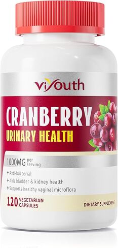 100% Pure Cranberry Capsules, 1000mg, Cranberry Urinary Tract Health Supplement, 1 Serving = 1 Glass of Cranberry Juice, Sugar Free Cranberry Pills, Non-GMO 120 Capsules in Saudi Arabia