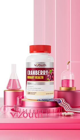 100% Pure Cranberry Capsules, 1000mg, Cranberry Urinary Tract Health Supplement, 1 Serving = 1 Glass of Cranberry Juice, Sugar Free Cranberry Pills, Non-GMO 120 Capsules in Saudi Arabia