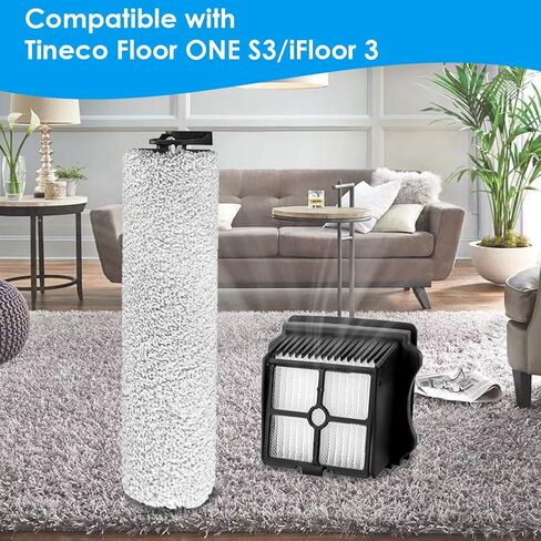 Replacement Brush Roller and HEPA Vacuum Filter Set for Tineco Floor ONE S7 Pro Cordless Wet/Dry Vacuum Cleaner, Replacement Parts for Tineco Cleaning Solution Refill in Saudi Arabia