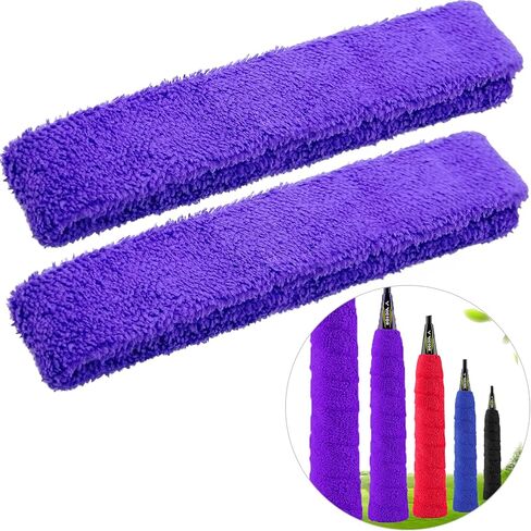 مقبض منشفة من القطن الأرجواني، مضرب تنس فائق الامتصاص، مضرب تنس مضاد للانزلاق، شريط رأس مضرب، أغطية قبضة احترافية للتنس، مقبض دراجة تنس الريشة in Kuwait