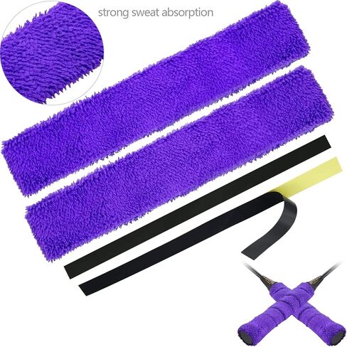 مقبض منشفة من القطن الأرجواني، مضرب تنس فائق الامتصاص، مضرب تنس مضاد للانزلاق، شريط رأس مضرب، أغطية قبضة احترافية للتنس، مقبض دراجة تنس الريشة in Kuwait