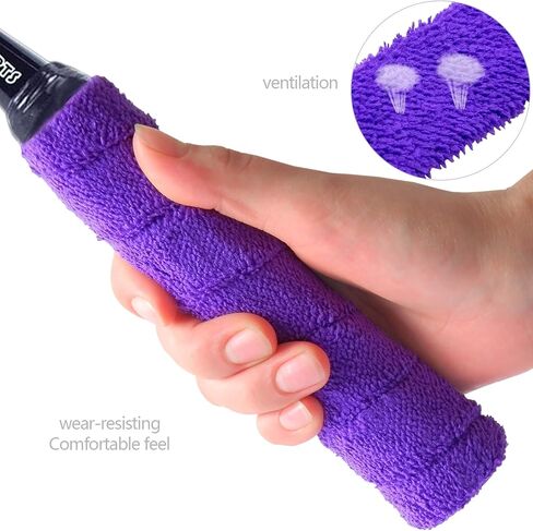 مقبض منشفة من القطن الأرجواني، مضرب تنس فائق الامتصاص، مضرب تنس مضاد للانزلاق، شريط رأس مضرب، أغطية قبضة احترافية للتنس، مقبض دراجة تنس الريشة in Kuwait