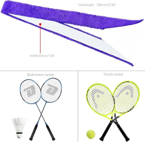 مقبض منشفة من القطن الأرجواني، مضرب تنس فائق الامتصاص، مضرب تنس مضاد للانزلاق، شريط رأس مضرب، أغطية قبضة احترافية للتنس، مقبض دراجة تنس الريشة in Kuwait