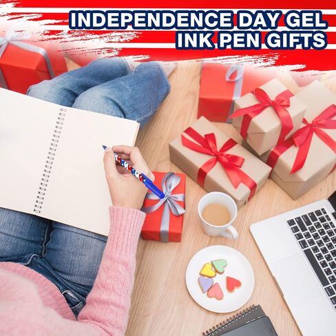 أقلام العلم الأمريكي من إيستي، أقلام حبر هلامية وطنية كبيرة بالولايات المتحدة الأمريكية، قلم يوم الاستقلال، أقلام حبر جاف مخططة للنجوم، لوازم مكتبية منزلية، هدايا تذكارية بالولايات المتحدة الأمريكية في الرابع من يوليو (48 قطعة) in Kuwait