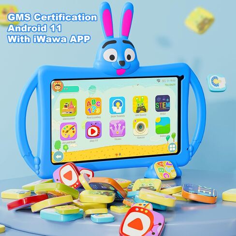 تابلت للأطفال مقاس 10.1 بوصة، جهاز لوحي Android 11 للأطفال، ذاكرة وصول عشوائي 32 جيجابايت، بطارية 5000 مللي أمبير في الساعة، أجهزة لوحية للأطفال الصغار مع بلوتوث، واي فاي، مراقبة أبوية، كاميرات مزدوجة مع حافظة مقاومة للصدمات (أزرق) in Kuwait
