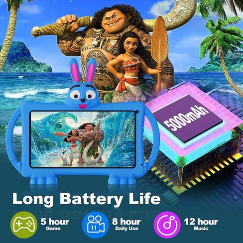 تابلت للأطفال مقاس 10.1 بوصة، جهاز لوحي Android 11 للأطفال، ذاكرة وصول عشوائي 32 جيجابايت، بطارية 5000 مللي أمبير في الساعة، أجهزة لوحية للأطفال الصغار مع بلوتوث، واي فاي، مراقبة أبوية، كاميرات مزدوجة مع حافظة مقاومة للصدمات (أزرق) in Kuwait