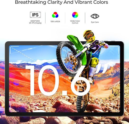 aigo 10.6 Inch Big Android Tablet 2K Tablet 16GB(8+8) + 128GB, Octa-Core Android 13 Gaming Tablet, 6000mAh Long Batterie, GPS, Dual WiFi - A16 Pro in Saudi Arabia