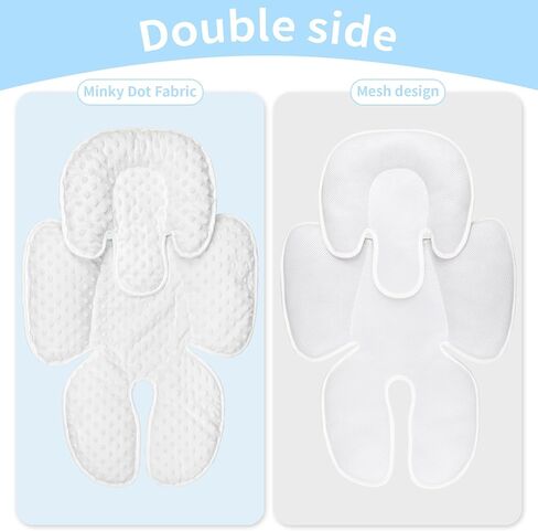 2-in-1 Baby Carseat Head Support, Infant Car Seat Insert for Newborn Girls Boys, Soft Baby Neck Support and Body Cushion for Car Seat, Stroller, Bouncer (Black) in Saudi Arabia