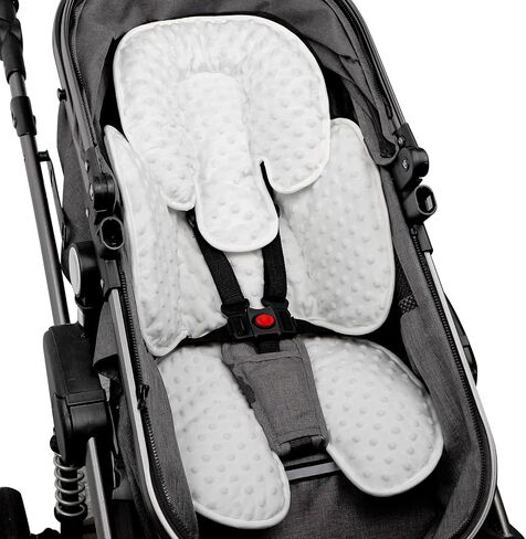 2-in-1 Baby Carseat Head Support, Infant Car Seat Insert for Newborn Girls Boys, Soft Baby Neck Support and Body Cushion for Car Seat, Stroller, Bouncer (Black) in Saudi Arabia