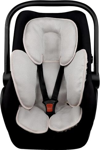 2-in-1 Baby Carseat Head Support, Infant Car Seat Insert for Newborn Girls Boys, Soft Baby Neck Support and Body Cushion for Car Seat, Stroller, Bouncer (Black) in Saudi Arabia