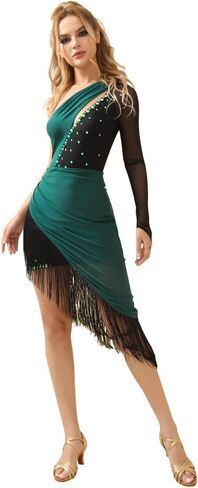 ROYAL SMEELA Halter Neck Fringe Latin Dance Dress Salsa Ballroom for Women Dancing Outfit Sexy Dance Costume Party in Saudi Arabia