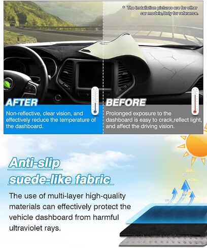 Cartist Dashboard Cover Compatible with Nissan Titan 2004-2012 Accessories Dash Cover Mat Pad Black(Without Cutout for Navi/Sensor) in Saudi Arabia