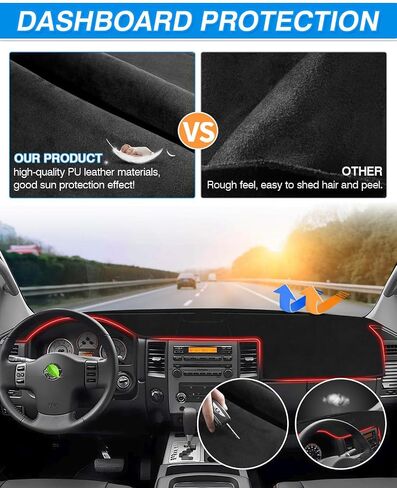 Cartist Dashboard Cover Compatible with Nissan Titan 2004-2012 Accessories Dash Cover Mat Pad Black(Without Cutout for Navi/Sensor) in Saudi Arabia