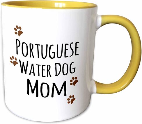3dRose Portuguese Water Dog Mom Mug, 11 oz, Black in Saudi Arabia