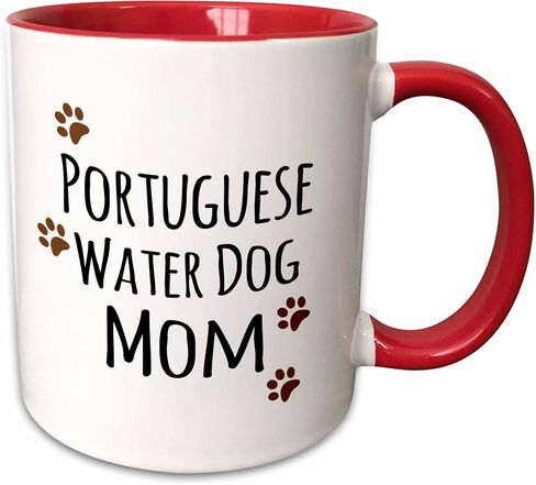 3dRose Portuguese Water Dog Mom Mug, 11 oz, Black in Saudi Arabia