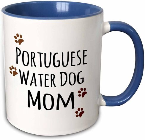 3dRose Portuguese Water Dog Mom Mug, 11 oz, Black in Saudi Arabia