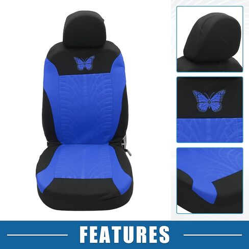 Universal 9 Piece Car Seat Covers Kit Washable and Breathable Truck SUV Car Interior Seat Protectors Knitted Mesh Fabric Butterfly Pattern Beige in Saudi Arabia