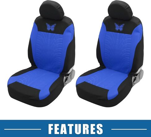 Universal 9 Piece Car Seat Covers Kit Washable and Breathable Truck SUV Car Interior Seat Protectors Knitted Mesh Fabric Butterfly Pattern Beige in Saudi Arabia