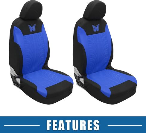 Universal 9 Piece Car Seat Covers Kit Washable and Breathable Truck SUV Car Interior Seat Protectors Knitted Mesh Fabric Butterfly Pattern Beige in Saudi Arabia