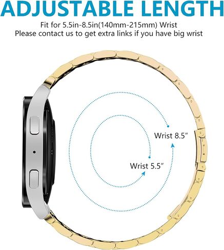 No Gaps Bands Compatible with Samsung Galaxy Watch 6/5/4 Band 40mm 44mm, Galaxy Watch 6 Classic 47mm 43mm, Stainless Steel Metal Replacement No Gap Band Women Men Large Small in Saudi Arabia