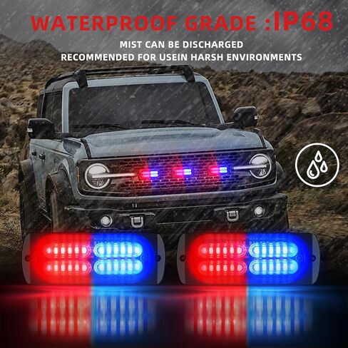 8x24 LED سطح الرأس جبل صغير شواء مصبغة أضواء تحذير ستروب مع وحدة تحكم العرض الرقمي، العنبر خطر الطوارئ مستشار المرور ضوء السلامة، 18 وسائط وامض للشاحنات ومركبات السيارات in Kuwait