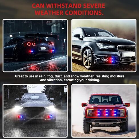 8x24 LED سطح الرأس جبل صغير شواء مصبغة أضواء تحذير ستروب مع وحدة تحكم العرض الرقمي، العنبر خطر الطوارئ مستشار المرور ضوء السلامة، 18 وسائط وامض للشاحنات ومركبات السيارات in Kuwait