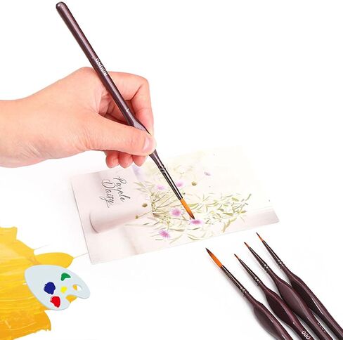 Miniature Paint Brushes, 11Pcs Micro Detail Paint Brush, Acrylic Paint Brushes, Triangular Grip Handles Art Brushes for Watercolor, Oil, Face, Nail, Acrylic Painting (Glossy Black) in Saudi Arabia