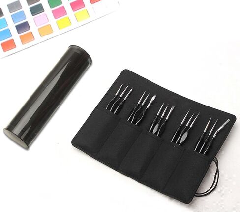 Miniature Paint Brushes, 11Pcs Micro Detail Paint Brush, Acrylic Paint Brushes, Triangular Grip Handles Art Brushes for Watercolor, Oil, Face, Nail, Acrylic Painting (Glossy Black) in Saudi Arabia