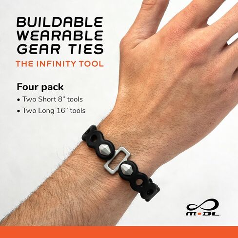 MODL Infinity Tool™ 2.0 Modular Straps (4-Pack) - Flexible Multi-Tool, Gear Strap, Wearable Gadget for Outdoor Adventure, Survival, Camping, Travel, EDC in Saudi Arabia