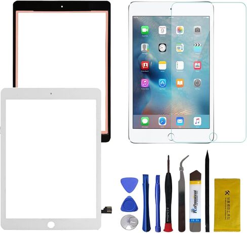 استبدال مجموعة محول الأرقام لشاشة اللمس لجهاز iPad Pro 9.7 2016 A1673 A1674 A1675 Glass Touch (أبيض) in Kuwait